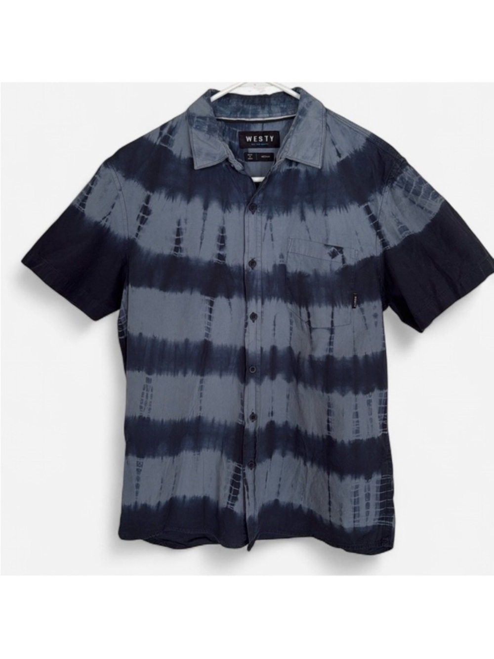 Westy Men’s button down blue tie dye 
Size M
